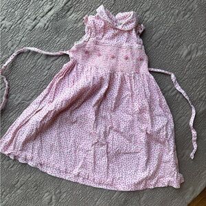 Laura Ashely Pink Floral Smocked Sleeveless Dress